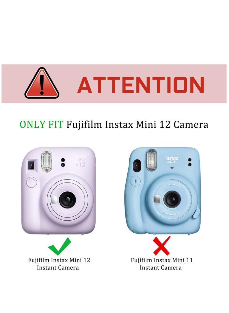 Protective Case Compatible with Fujifilm Instax Mini 12 Instant Film Camera/Crystal Hard Shell PVC Protective Cover Carrying Cover/with Adjustable Shoulder Strap -Clear  - Image 2