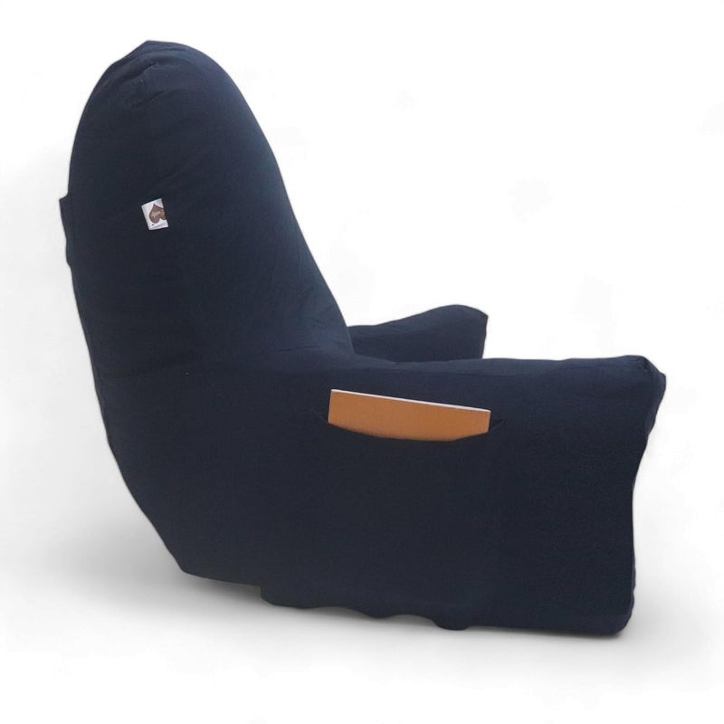 COOZLY COOZLY BackRest Pillow Reading Pillow Bed Support Pillow with High Armrests 100 Cotton Jersey Removable CoverNavy Pack of 1  - Image 3