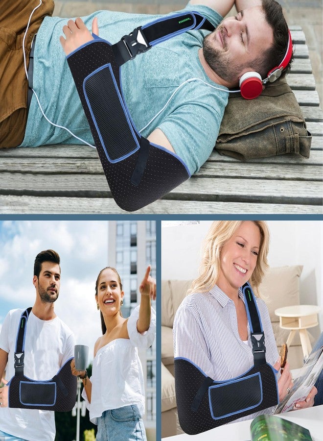 KONSEDIK Arm Sling Shoulder Support,Breathable Padded Brace with Pocket&Thumb Loop,Fits Left&Right Arm,for Rotator Cuff,Elbow,Wrist&Clavicle Injury,Post-Surgery Recovery for Men&Women(Black,Medium) - Image 5