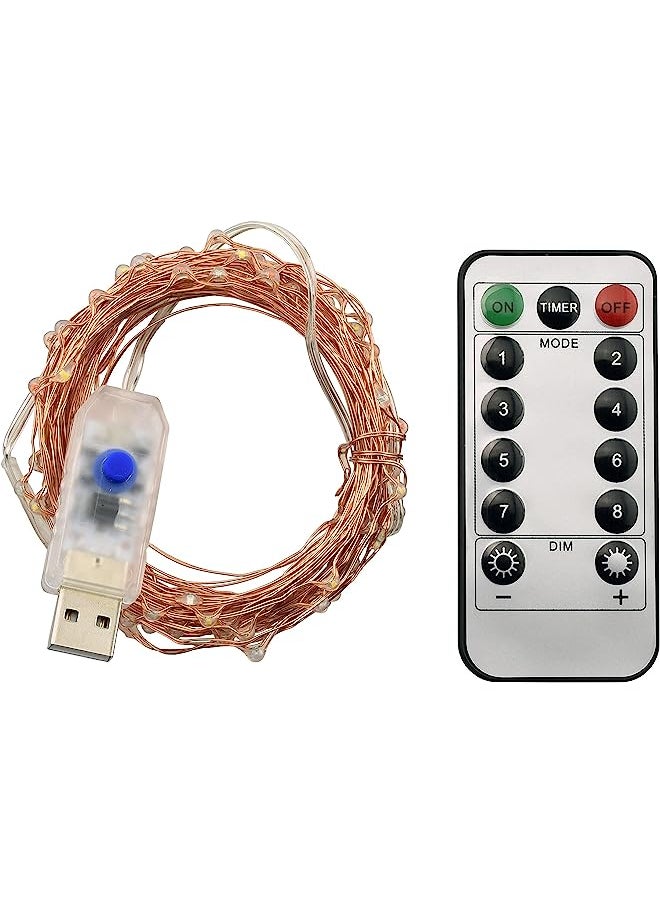 karlling - Karlling USB Powered Dimmable Waterproof 33ft LED String Lights Fairy Starry Decorative Lights for Patio,Wedding,Parties,Gate,Yard,Holiday Decorations with Remote Controller and Timer(Warm White) - Image 1