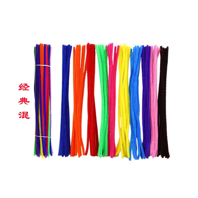 Mixed Color Hair Root Diy Materials Kidsren'S Educational Toys Tops Velvet Strips Kindergarten Handmade Twist Stick Bouquet - Image 5
