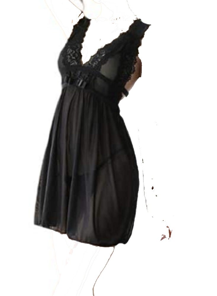 Women Babydoll Lingerie With Underwire Lace Chemise Sleepwear Lingerie Dress  - Image 3