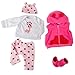 EKOKIZ Reborn Baby Dolls Clothes Girl Cute Pink Baby Clothes Dolls Clothes 1722 Inches Accessories Set for Reborn Doll Newborn Girl - Image 3