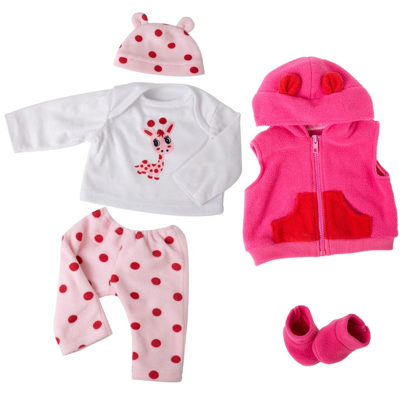 EKOKIZ Reborn Baby Dolls Clothes Girl Cute Pink Baby Clothes Dolls Clothes 1722 Inches Accessories Set for Reborn Doll Newborn Girl - Image 2