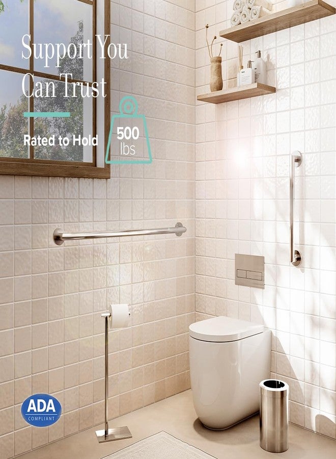 Gatco 970 Glam Shower Grab Bar, 12 Inch, ADA Compliant Stainless Steel, Satin Nickel, Wall Mounted Bathroom Handrail - Image 5