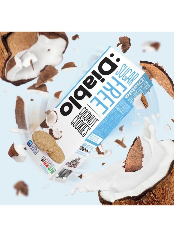 Diablo Sugar Free Coconut Cookies with Sweetener Maltitol | No Added Sugar | Low Carb Snack | Vegetarian | High Fibre | Guilt-Free Treat | 150g (Pack of 3) - Image 2