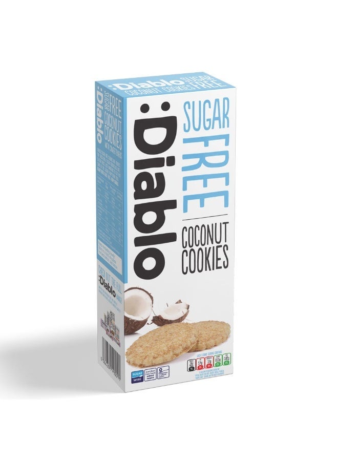 Diablo Sugar Free Coconut Cookies with Sweetener Maltitol | No Added Sugar | Low Carb Snack | Vegetarian | High Fibre | Guilt-Free Treat | 150g (Pack of 3) - Image 1