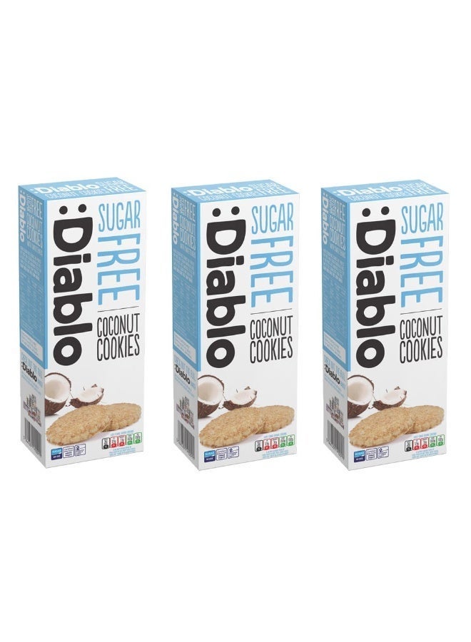 Diablo Sugar Free Coconut Cookies with Sweetener Maltitol | No Added Sugar | Low Carb Snack | Vegetarian | High Fibre | Guilt-Free Treat | 150g (Pack of 3) - Image 4