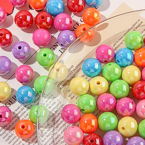 ANCADN 16mm Acrylic Beads 100pcs Ab Rainbow Color Pen Beads Chunk Bubblegum Beads for DIY for Jewelry Making Bracelets Beadable Pens(Rainbow) - Image 5