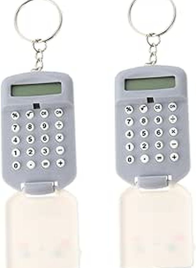 2PCS Pink Pocket Mini Calculator Portable Arithmetic Tool for Students - Image 1