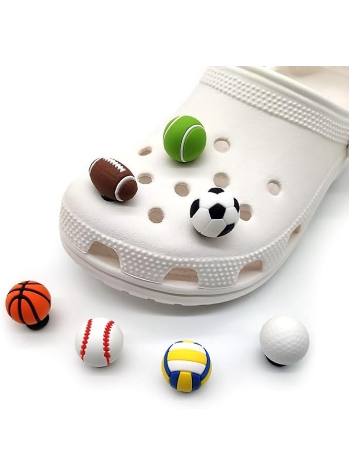 ChicAbode Boys Sports Shoe Charm for Boys Girls Kids, Shoe Charm for Crocs, 3D Football Baseball Basketball Tennis Golf Rugby Volleyball Shoe Decoration Charms for Clog Sandals Birthday Party Gift, Polyvinyl - Image 3