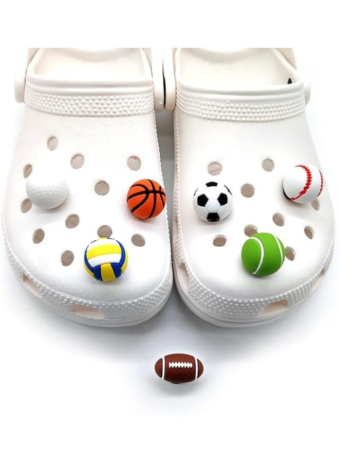 ChicAbode Boys Sports Shoe Charm for Boys Girls Kids, Shoe Charm for Crocs, 3D Football Baseball Basketball Tennis Golf Rugby Volleyball Shoe Decoration Charms for Clog Sandals Birthday Party Gift, Polyvinyl - Image 4