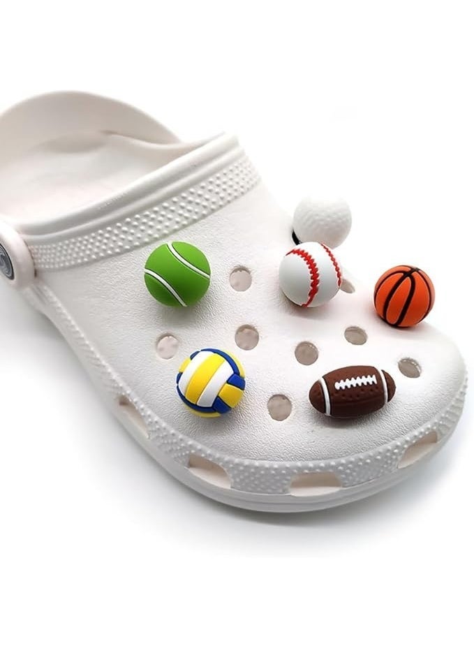 ChicAbode Boys Sports Shoe Charm for Boys Girls Kids, Shoe Charm for Crocs, 3D Football Baseball Basketball Tennis Golf Rugby Volleyball Shoe Decoration Charms for Clog Sandals Birthday Party Gift, Polyvinyl - Image 2