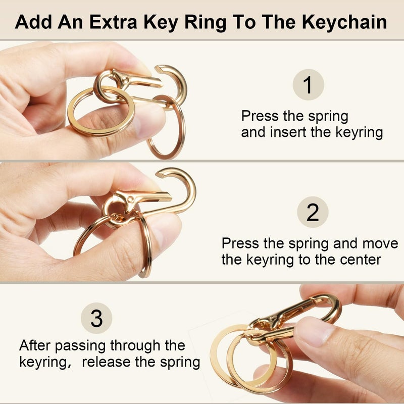 ManTangSun 2pcs Metal Keychain Rings, Sturdy Key Chain Ring Carabiner Clip, Key Holder Organizer for Purse Charms Hook, Paracord Keychain Lanyard, Men and Women Home Car Keyrings (Black) - Image 5