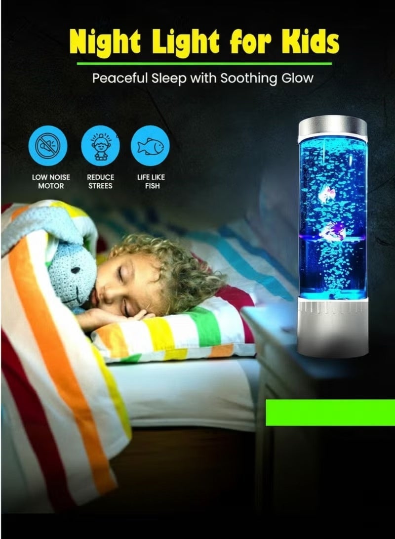 مصباح LED للأسماك والفقاعات بنظام ألوان RGB متغيرة (نمط مصباح الحمم البركانية) - مناسب لديكور غرف النوم وغرف الأطفال - Image 3