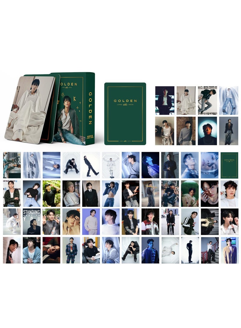 NIBEMINENT 55 قطعة بطاقات لومي ذهبية من جونغكوك لمشجعي كيبوب، هدايا مجموعة - Image 1