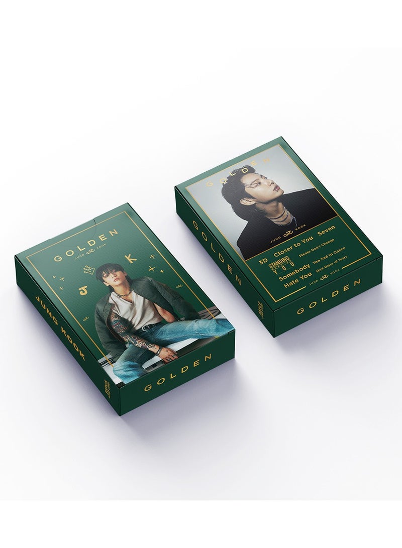 NIBEMINENT 55 قطعة بطاقات لومي ذهبية من جونغكوك لمشجعي كيبوب، هدايا مجموعة - Image 3