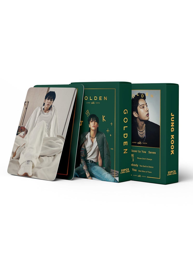 NIBEMINENT 55 قطعة بطاقات لومي ذهبية من جونغكوك لمشجعي كيبوب، هدايا مجموعة - Image 2