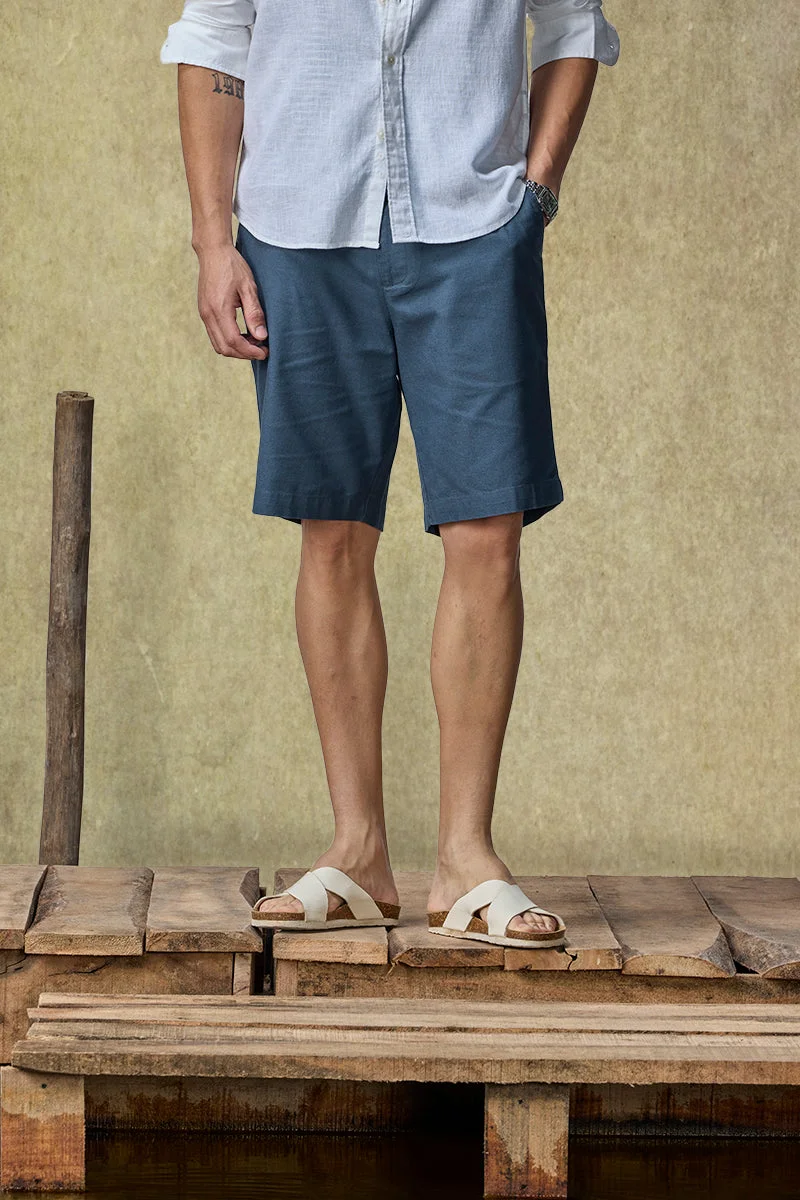 SNITCH شورتات فاخرة من مزيج الكتان لنادي اليخوت