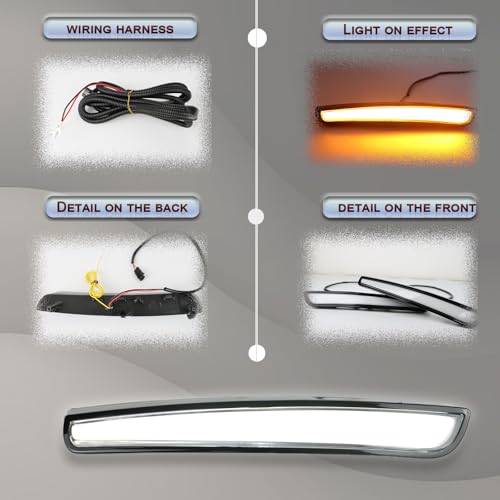 GEEGEETOP Front Fog Light LED Bumper Grille Intake Trim Kit for Toyota Camry 2025 LE XLE,Turn Signal Light & Daytime Running Light,2 PCS - Image 4