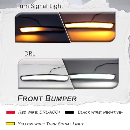 GEEGEETOP Front Fog Light LED Bumper Grille Intake Trim Kit for Toyota Camry 2025 LE XLE,Turn Signal Light & Daytime Running Light,2 PCS - Image 2
