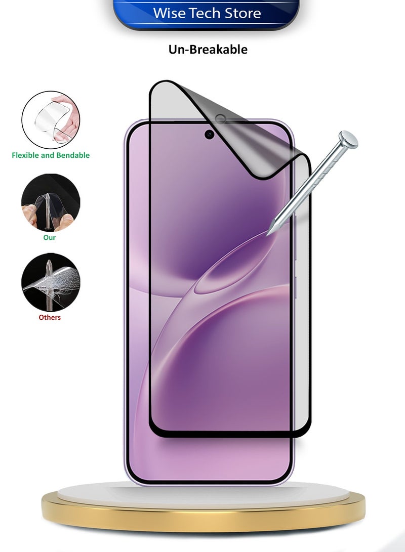 Wtech vivo V70 FE 5G 2026 Premium Nano Ceramic Full Glue Full Cover Matte Flexible Screen Protector (MSCNMN) - Clear/Black - Image 3
