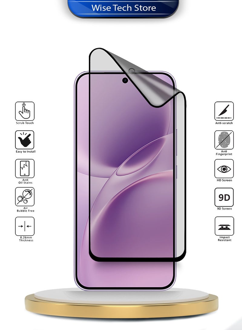 Wtech vivo V70 FE 5G 2026 Premium Nano Ceramic Full Glue Full Cover Matte Flexible Screen Protector (MSCNMN) - Clear/Black - Image 2