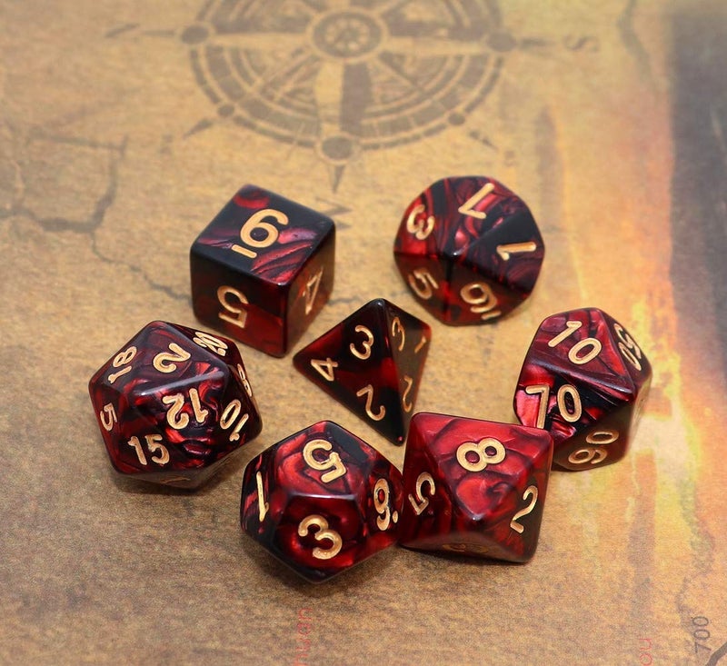 CREEBUY DND Dice Set, 6Pack 7 Die Polyhedral D&D Dice Sets with D20 D12 D10 D% D8 D6 D4 Compatible with Dungeons and Dragons Role Playing Games RPG MTG Table Games (42 Pieces) - Image 2