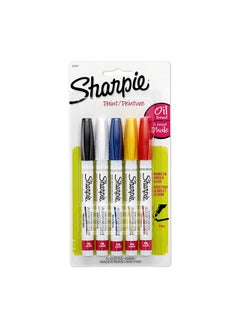 Sharpie Oil-Based Paint Markers, Fine Point, Assorted Colors, 5 Count - Great for Rock Painting
