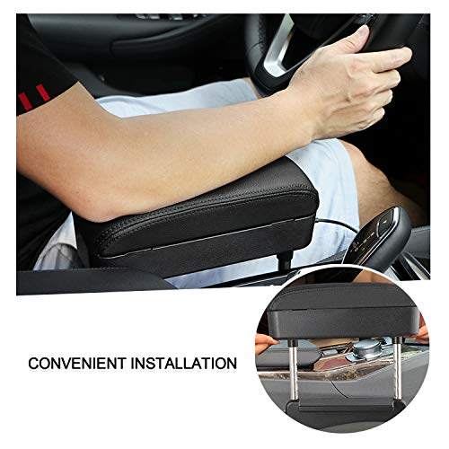 SKTU Auto Car Armrest Extender Support Elbow & Forearm Arm Wrist Rest Support Adjustable Height Comfort Pad Universal Fit for Most Car Models Center Console (Black with Organizer) - Image 5