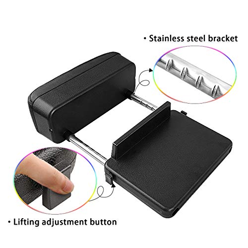 SKTU Auto Car Armrest Extender Support Elbow & Forearm Arm Wrist Rest Support Adjustable Height Comfort Pad Universal Fit for Most Car Models Center Console (Black with Organizer) - Image 4