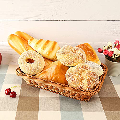 Teng Lang 15.8" Fruit Baskets Wicker Bread Basket, Woven Tabletop Food Fruit Vegetables Serving, Restaurant Serving Basket,Brown(2 PACKS) - Image 2