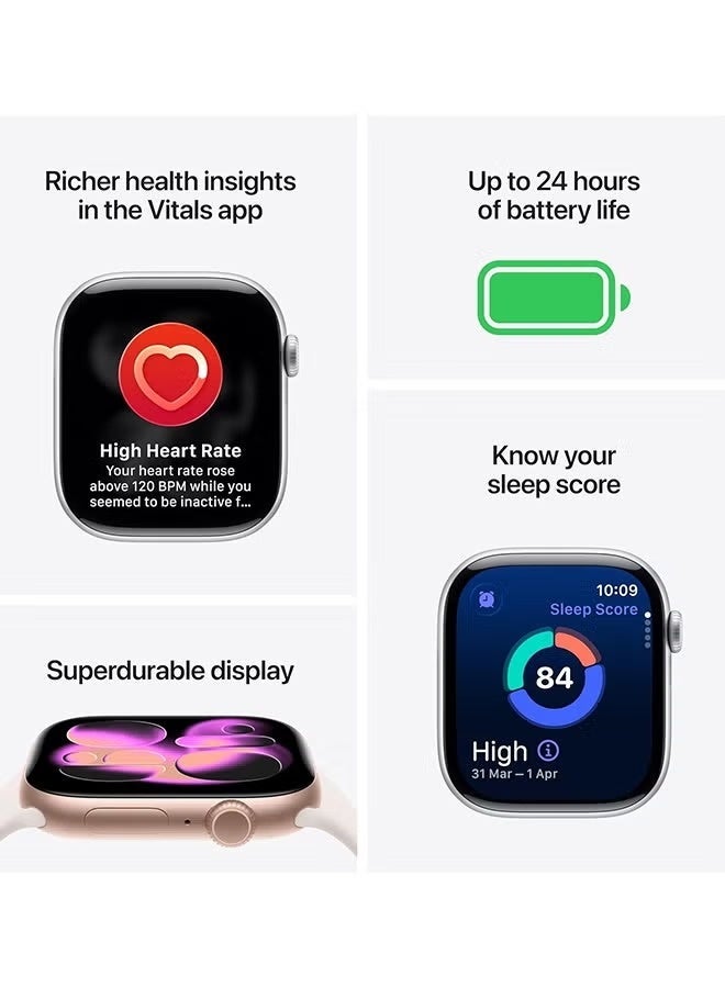 Smart Watch Series 11GPS 46mm Black Aluminium Case with Blue Cloud Sport Loop, Fitness Tracker, Heart Rate Monitor, Sports & Daily Use Watch - Image 4