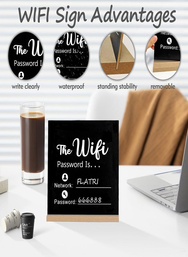 FLATRI Wifi Sign, Wooden Wifi Sign for Guests for Restaurant Supermarket Office Home Bar Coffee, 8.46 * 8.46 Inch Wifi Password Signs for Home Essentials - Image 5