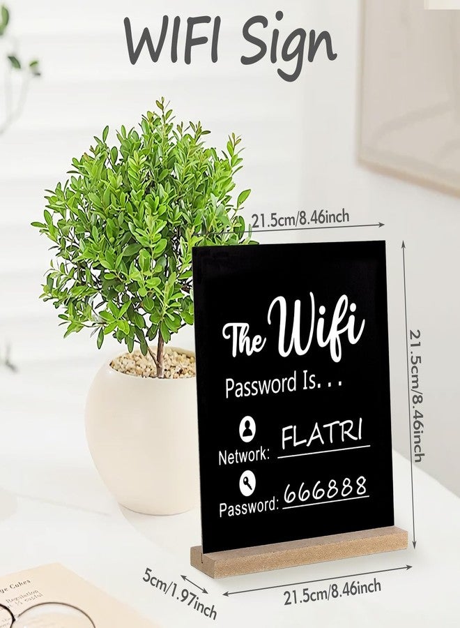 FLATRI Wifi Sign, Wooden Wifi Sign for Guests for Restaurant Supermarket Office Home Bar Coffee, 8.46 * 8.46 Inch Wifi Password Signs for Home Essentials - Image 2