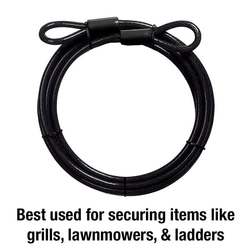 Master Lock 72DPF Steel Cable with Looped Ends, 15 ft. Long, 1 Pack, Black - Image 3
