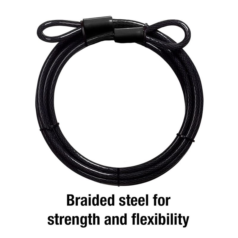 Master Lock 72DPF Steel Cable with Looped Ends, 15 ft. Long, 1 Pack, Black - Image 4
