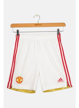 Adidas Kids Boy Sportswear Manchester United Football Shorts, White/Red  - Image 1