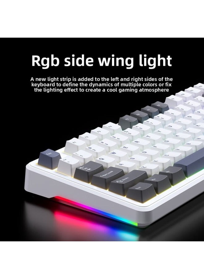 Tarantula Matching Column Customized Keyboard Structure Mechanical Keyboard Roll King Series Three-mode Game Key-Color:F87pro Time And Space Secret Realm Mist Transparent Side Engraving - Gray Wood Shaft 8000mah