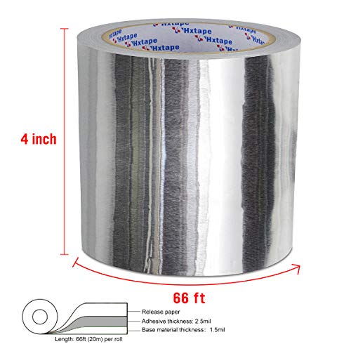 Hxtape Aluminum Foil Glass Fiber Cloth Tape,Silver,Good for HVAC, Sealing & Patching Hot & Cold Air Ducts, Metal Repair (4-4 mil-20m) - Image 2