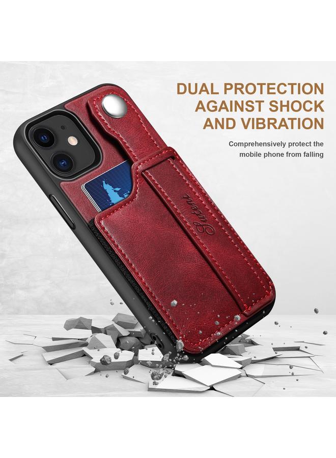 Suteni Case For iPhone 12 215 Wrist Strap PU Phone Case - Image 2