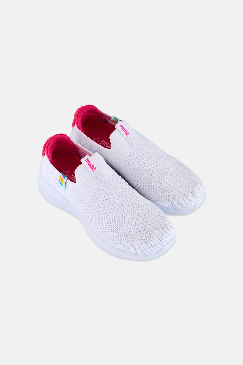 Mudd Kids Girl Slip On Outdoor Shoes, White - Image 3