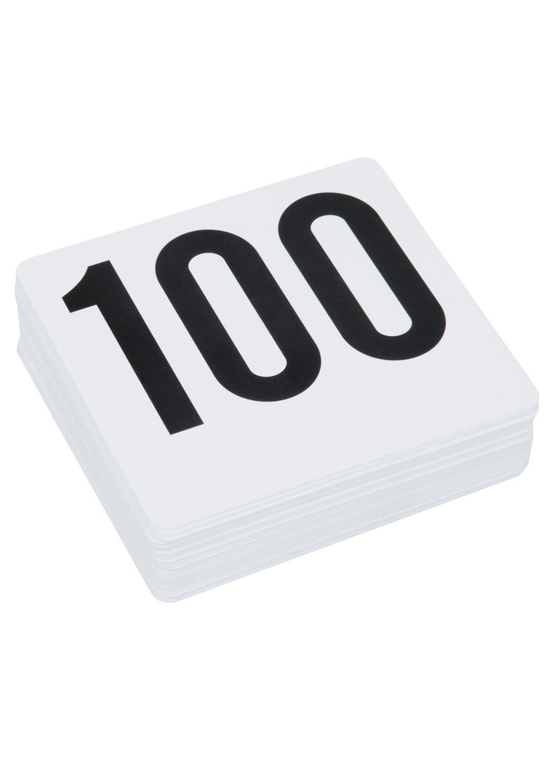 Royal Industries ROY TN 1 100 Royal Industries Number 1100 Plastic Number Card Set Plastic 4 by 4 White Base with Black Numbers 