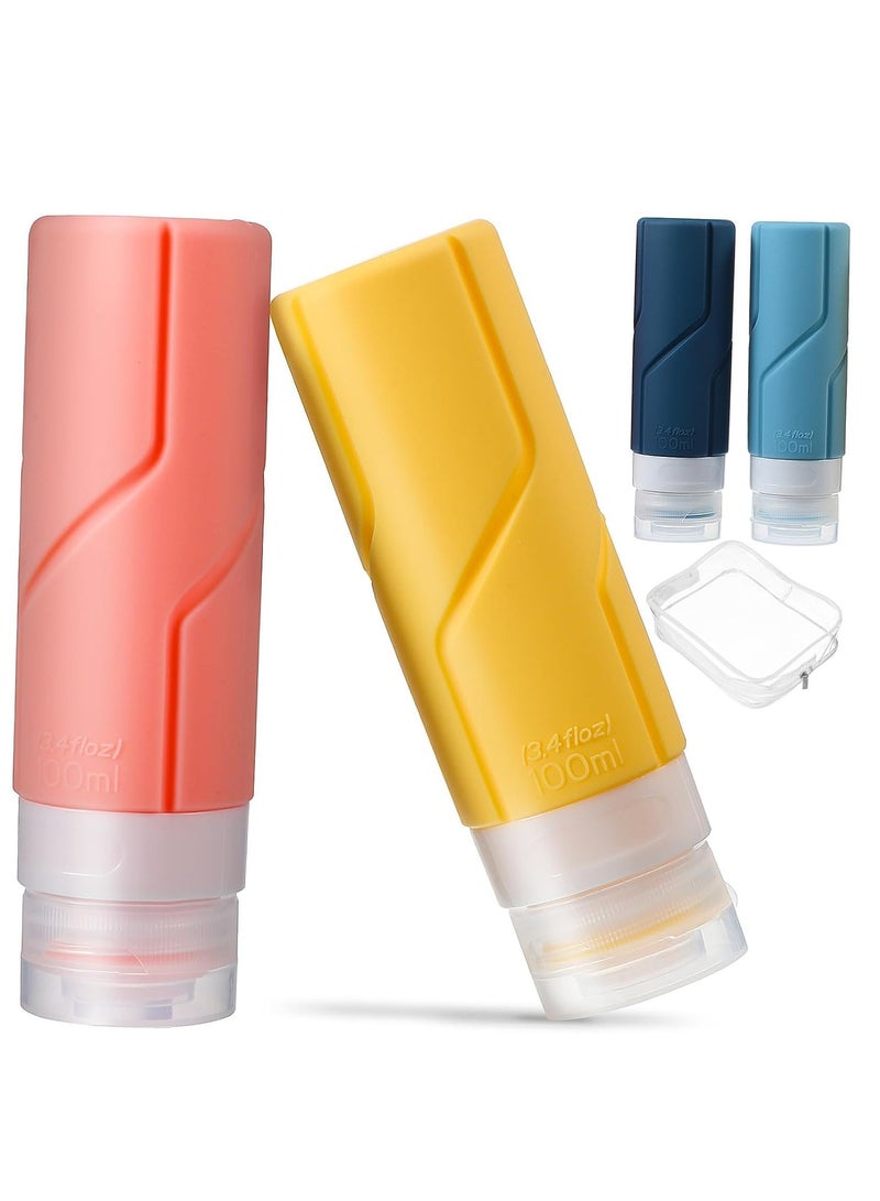 SYOSI 4pcs Lotion Toiletry Bottles Travel Bottles For Toiletries Containers Empty Travel Size Bottles Travel Shampoo Bottles Lotion Silica Gel Filling Conditioner - Image 1