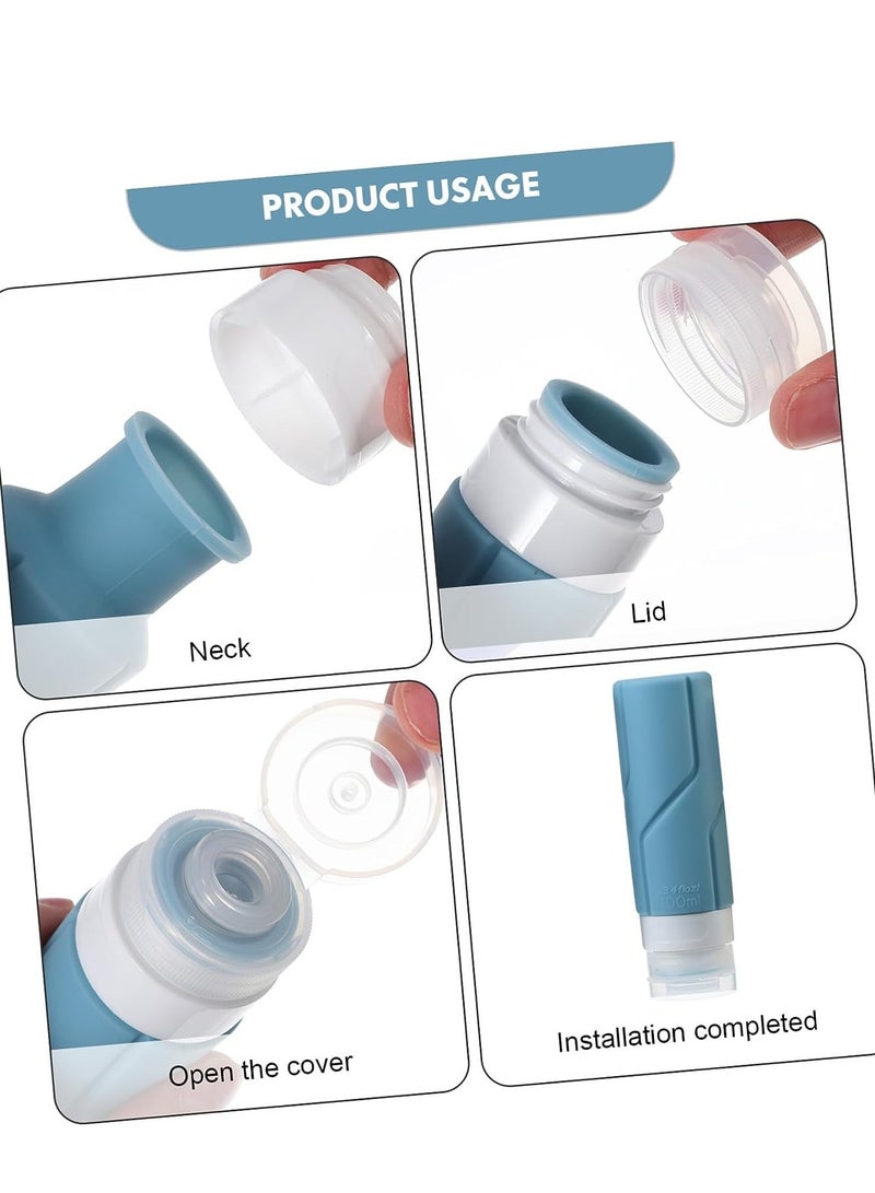 SYOSI 4pcs Lotion Toiletry Bottles Travel Bottles For Toiletries Containers Empty Travel Size Bottles Travel Shampoo Bottles Lotion Silica Gel Filling Conditioner - Image 4