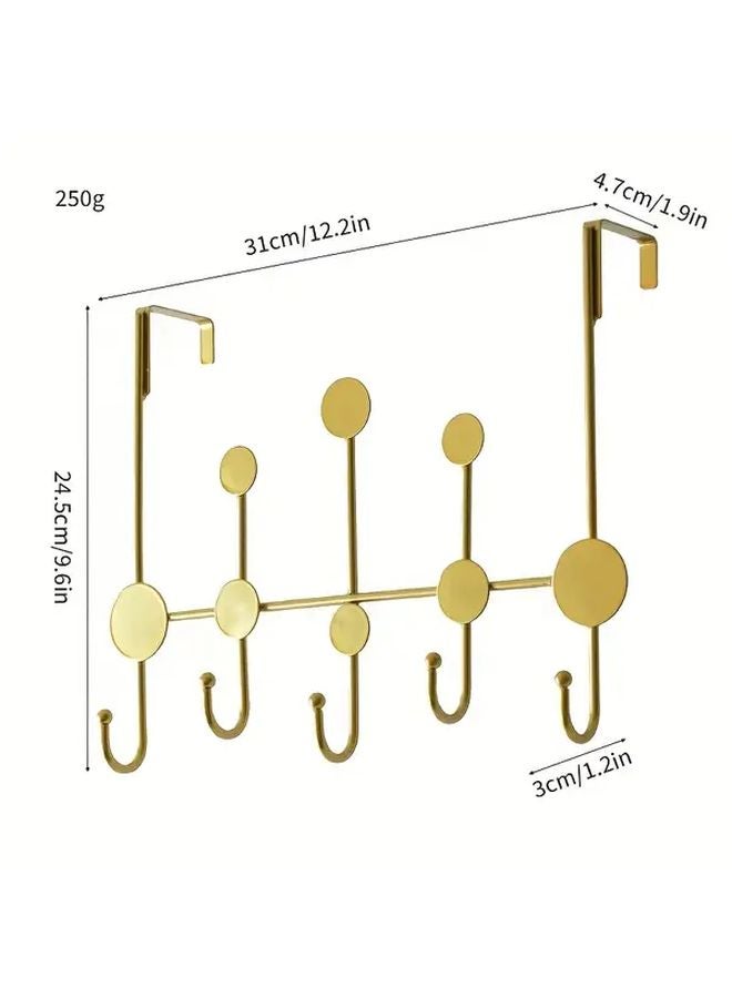 Golden Wall Mount Coat Hooks No Drill Folding Hanger Over The Door Storage - Image 1