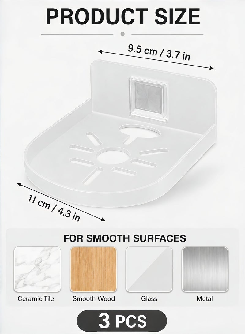 MEI TU 3-Pack Wall Mount Brackets for Security Cameras, No-Drill Mini Floating Shelves for Flexible Wall Space Use - Image 5