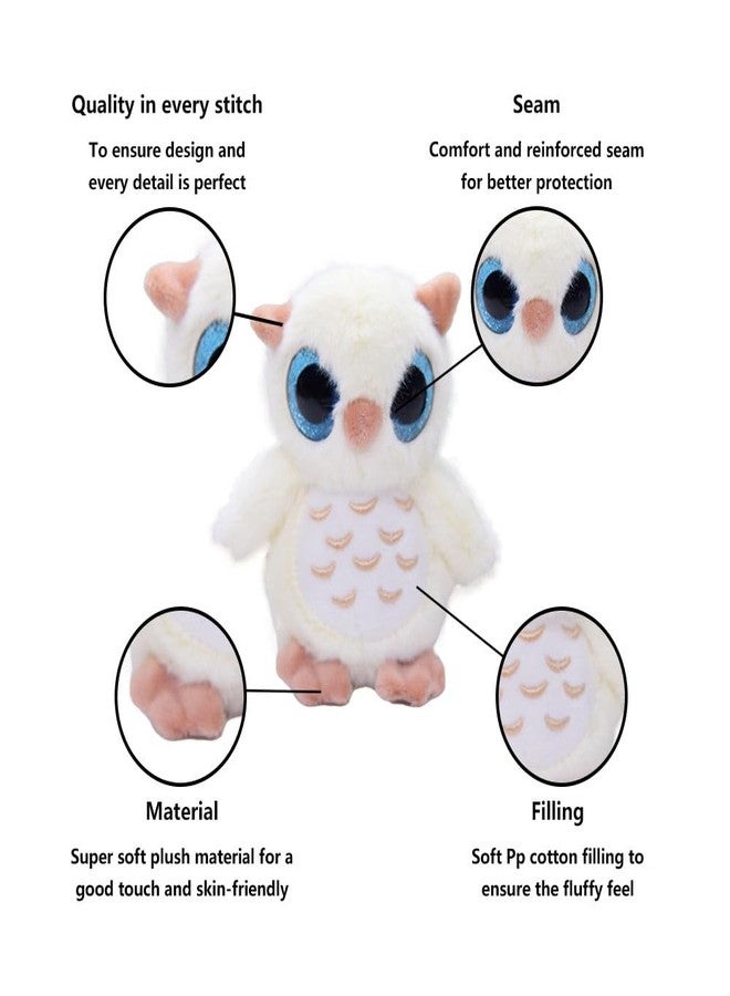 Tickles Cute Owl Soft Stuffed Plush Animal Toy for Kids Girls & Boys Children Birthday Gifts (Color: White Size: 20 cm) - Image 3
