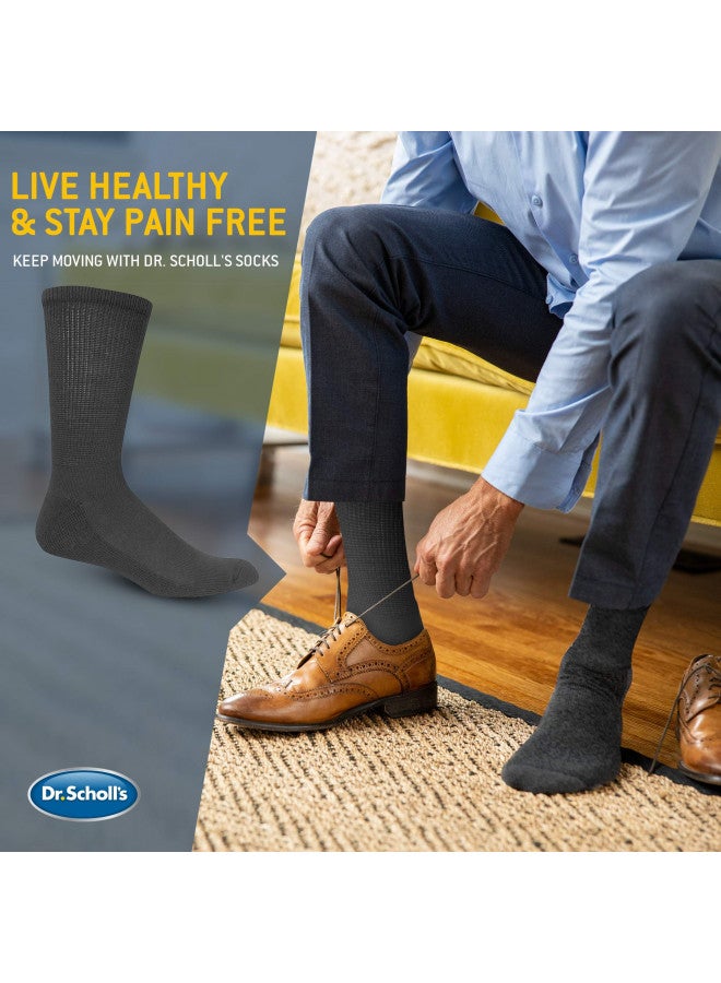 Dr. Scholl's Dr. Scholl's Men's 4 Pack Diabetic and Circulatory Non-binding Crew Casual Sock, Black, Shoe Size 13-15 US - Image 3