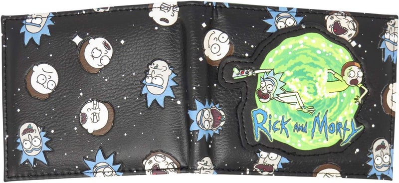 Bio World Rick and Morty Portal Faces PU Faux Leather Bifold Wallet Adult Swim - Image 3